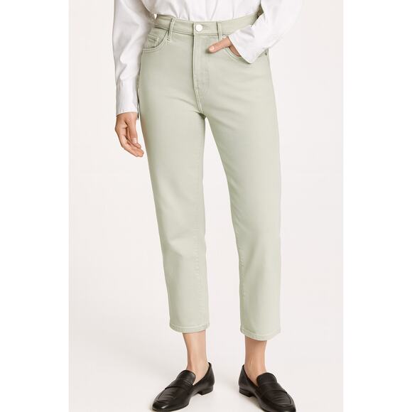 Everlane The Original Cheeky Cropped Green Straight Leg Denim Jeans Size 27 - Picture 1 of 10